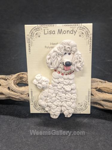 White Poodle Pin by Lisa Mondy